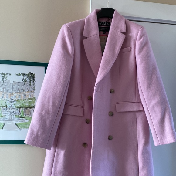 NWT Jcrew Double-breasted topcoat in Italian melton wool blend. Size 4 - Picture 3 of 5